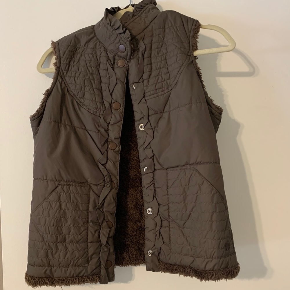 Brown lined vest